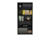 Vinton 4-Tier Bookcase with Modern Storage for Books and Decor, Black B097P167419