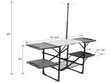 Foldable Aluminum Camping Kitchen Table Heat Resistant Tabletop Detachable Lamper , 4 Foldable Side 13676935