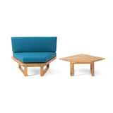 ZNTS MIRABELLE CORNER CHAIR + COFFEE TABLE, TEAL 66938.00DT