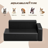 ZNTS Modern Dog Sofa PU Leather Sturdy Dog Couch for Small Medium Dogs Waterproof Pet Sofa for Cats 17639659