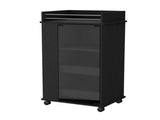 Willow Park Glass Door Bar Cart with Bottle Holder and Casters Black B062111724