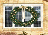 60in Pre-lit Christmas Wreath, Lighted Artificial Xmas Wreath with 220 Warm White Lights and 600 PVC 56857575