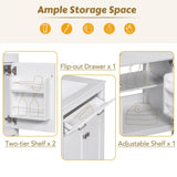 30-inch Bathroom Vanity with Ceramic Sink, Modern White Single Bathroom Cabinet with 2 Doors and a WF324045AAK