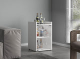 Bar Cabinet, 1 Glass Door, 3 Shelves, White B097P350285