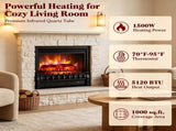 Smart Electric Fireplace Insert Heater, 1500W 5120 BTU Infrared Quartz Fireplace Log Set with Alexa 45998410