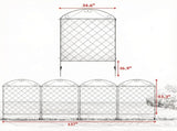 4 Pack 11.5' L x 43" H Curved Vines Steel Garden Fence Panels Rust-Resistant Decorative Flower 86010777