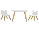 Kids Wood Table and Chairs Set, Toddler Play Table with 2 Chairs, 3 Pieces Children Multi-Activity 92483945