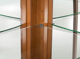 6 Shelf Corner Curio Display Cabinet with Lights, Mirrors and Adjustable Shelves, Oak 07189603