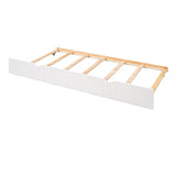 Full Size Daybed Wood Bed with Twin Size Trundle,White WF295131AAK