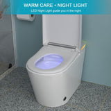 ZNTS Smart Toilet with Bidet Built in, Auto Open & Close, Elongated Heated seat, Foot Sensor Flush, LED W1243P203359