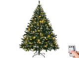 7 FT Snow Tipped Artificial Christmas Tree with DIY 150 Warm Lights, Remote Control, 1100 Branch 59563323