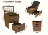 3-in-1 Vanity Desk with Lighted Mirror & Stool, Flip Top Makeup Dressing Table, Compact Storage for 25126559