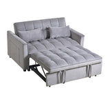 3 in 1 Convertible Sleeper Sofa Bed, Modern Pull Out Couch Bed, Adjustable Backrest, Velvet Loveseat W2121P179225