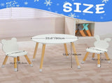 Kids Wood Table and Chairs Set, Toddler Play Table with 2 Chairs, 3 Pieces Children Multi-Activity 92483945
