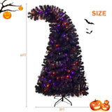 ZNTS 6FT Artificial Fir Bent Top Halloween Christmas Tree, Xmas Tree Bendable Grinch Style Christmas Tree 02354746