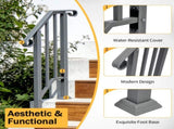 Handrails for Outdoor Steps, Iron Handrail Fits 1 Step, Transitional Handrail with Installation Kit, 99564073