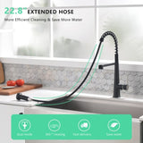 Faucet for Kitchen Sink, Black Kitchen Faucet with Pull Down Sprayer, Modern Commercial Spring W1932P154734