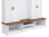 VIBE HAUS 62.2''W Entryway Hall Tree with Bench, 3 Top Cubbies & Bottom Storage Space, Farmhouse 74236965