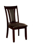 ZNTS Contemporary Set of 2 Side Chairs Dark Cherry And Espresso Solid wood Chair Padded Leatherette B01182194