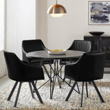 Black Channeled Sloped Arm Swivel Chair B062P153911