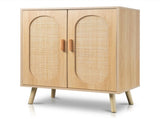 Modern Rattan Shoe Storage Cabinet with Double Doors and Adjustable Shelves, Accent Cabinet for 48636771