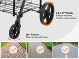 Folding Shopping Cart, Jumbo Grocery Cart with Double Baskets, 360&deg Swivel Wheels, Heavy Duty W2181P365208