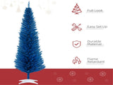 Blue 7FT Decorated Pencil Christmas Tree, 499 Realistic Branch Tips & Sturdy Plastic Stand for 68855092