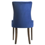 Blue and Weathered Oak Tufted Back Side Chairs B062P182745