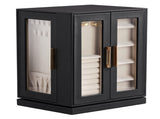 360&deg Rotating Jewelry Box with 5 Drawers - Black Cabinet & Pink Velvet Interior 91896017