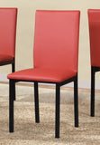 Noyes Faux Leather Seat Metal Frame Dining Chairs, Set of 4, Red T2574P164526