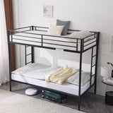 ZNTS Twin Over Twin Bunk Bed with Trundle, Triple Bunk Beds for Kids Teens Adults, Metal Bunk Bed with 18599521