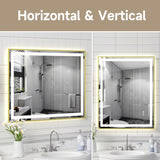 28x36" Gold Tempered MirrorDual LED Light StripsFront and Back Lighting T3177P320568
