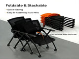 1 Pack Stackable Conference Room Chairs with Wheels, Folding Office Chair with Rebound Back, Padded 44655022