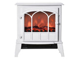 White Modern Electric Fireplace, Freestanding Heater with Realistic LED Flame & 750W/1500W Dual Heat 51314517