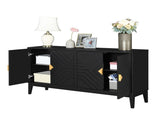 4-Door Sideboard Storage Cabinet for Living Room and Dining Room, Two Large Cabinets with Gold N759P192449B