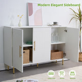 3-Door Large Storage Sideboard with Gold Handles for Kitchen, Dining Room and Living Room.55.12" W W2282P220597