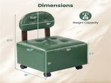Set of 2 Stackable Small Rolling Stools with Brake Wheels, Compact Shoe Changing Footrest for 59268152