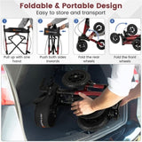 308lbs Foldable Rolling Walker 9" All-Terrain Tires, 7-Level Height , Wide Seat, 36704392