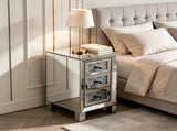 () 3-Drawer Nightstand with Crushed Diamond Drawer Fronts MDF Drawer Unit with 48304302