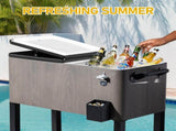 80-Quart Outdoor Beverage Rolling Cooler for Backyard Deck Patio with Wheels, 41007677