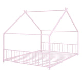Full Size Metal House Bed, Pink MF305893AAH