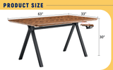 Dark Brown Herringbone Pattern MDF Dining Table - A Perfect Match for Modern Minimalist and W3226P279049
