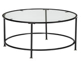 2 Layers 5mm Thick Tempered Glass Countertops Round Wrought Iron Coffee Table 87255188