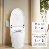 ZNTS Smart Toilet Bidet Combo with Foot Sensor Open Cover/Seat, Self-Cleaning Nozzle, Heated Seat, Night W1219P243771