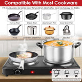 Electric Hot Plate for Cooking,Electric Cooktop 2 Burner,1800W Portable Electric Stove,Glass Cooktop 64421151