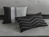 7 Piece Faux Suede Comforter Set Black Cal King B03597217