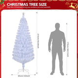 7 FT Pre-lit Christmas Tree, Artificial Fiber Optic Christmas Tree with Lighted Top Star and 280 10439444