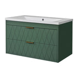 30'' Wall Mounted Bathroom Vanity with Resin Sink,Floating Bathroom Storage Cabinet with 2 Drawers, N710P177301F