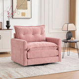 UNITED WE WIN Swivel Barrel Chair - Mid Century Modern Chair, Thick Padded Arm Chair with Solid W1568P290091