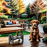 White Adjustable Pet Bowl Travel Ready HDPE Durable Poly Lumber Recycled B195P214979